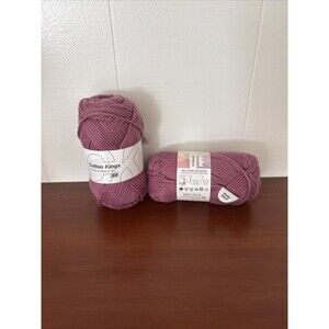 Hobbii Cotton Kings Yarn Lot 2 Skeins Mauve 100% Cotton 50g/1.75oz 75m Oeko-Tex
